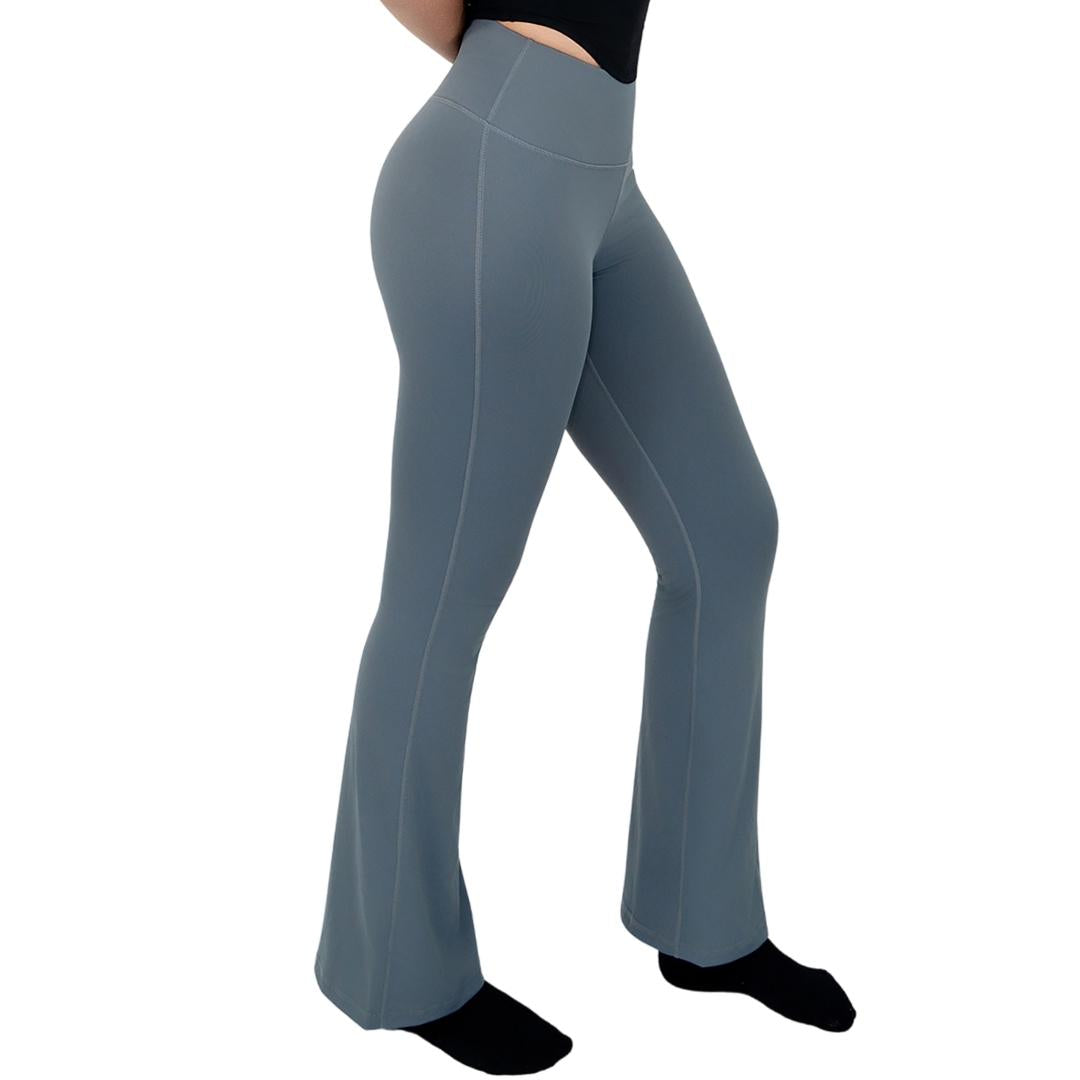 VLIZ High-Rise Sculpting Flare Leggings in Gary, featuring a high-waisted sculpting fit and subtle flare leg design, ideal for yoga, Pilates, cardio, and everyday wear.