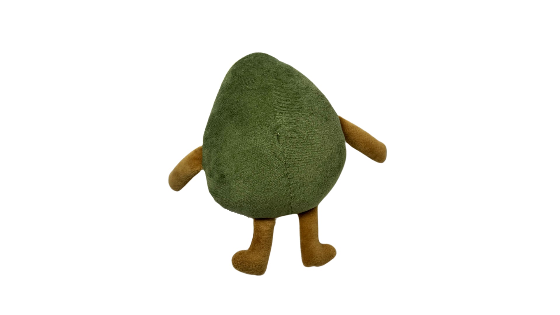 Avocado-shaped plush dog toy made of soft crystal velvet with PP cotton stuffing, featuring a built-in flat squeaker for interactive and fun playtime.