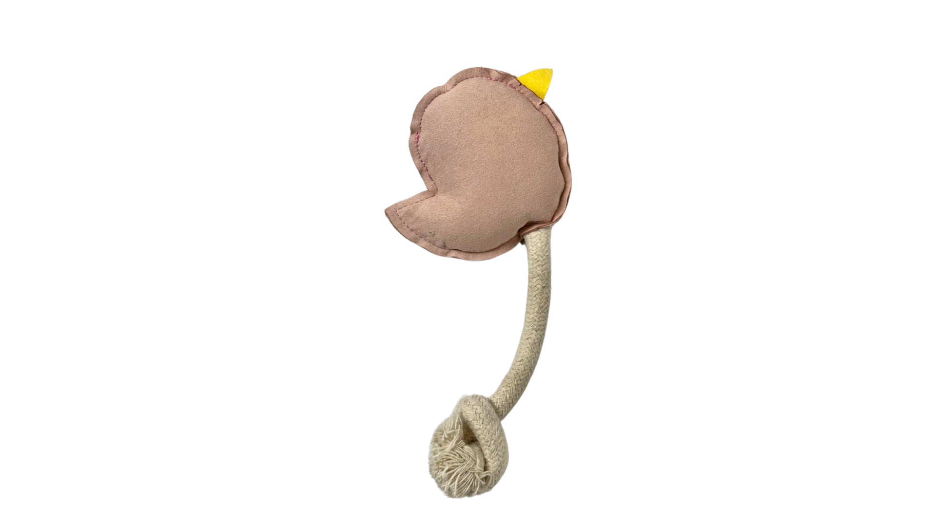 VLIZ Boba's Choice bird-shaped leather and rope dog toy with a built-in squeaker, made from durable microfiber suede and PU leather, perfect for chewing and tugging.