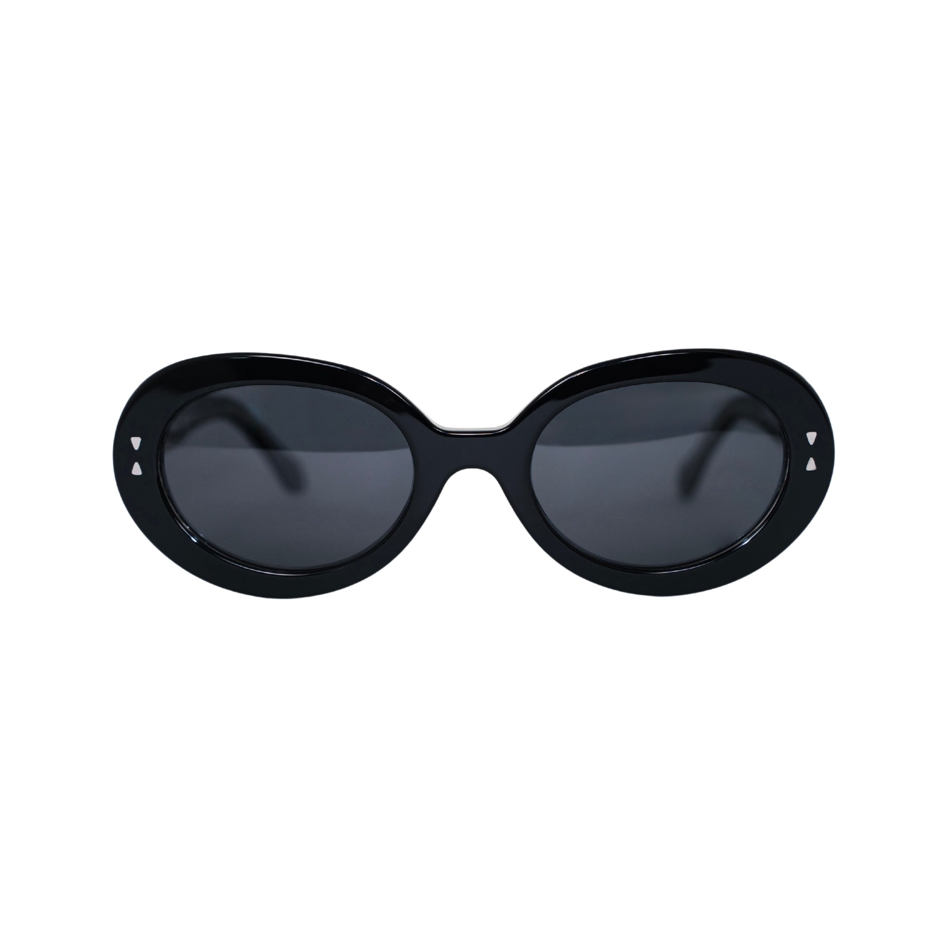 VLIZ Oracle sunglasses with a black wide oval frame, black lenses, retro styling, and engraved logo on temples.
