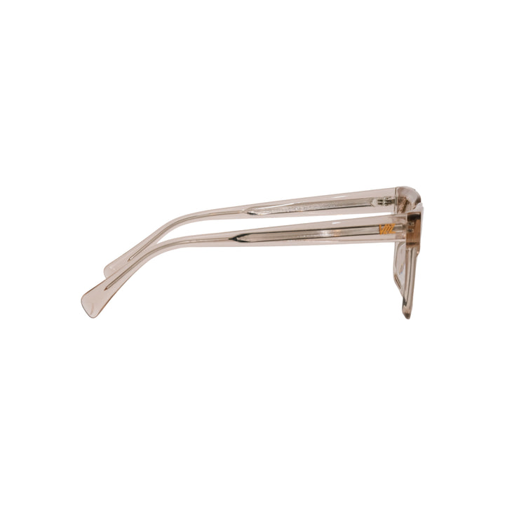 VLIZ Strata sunglasses with a translucent or tortoise square-edge frame and brown lenses, featuring a sculpted urban design, UV400 protection,and engraved logo on temples.