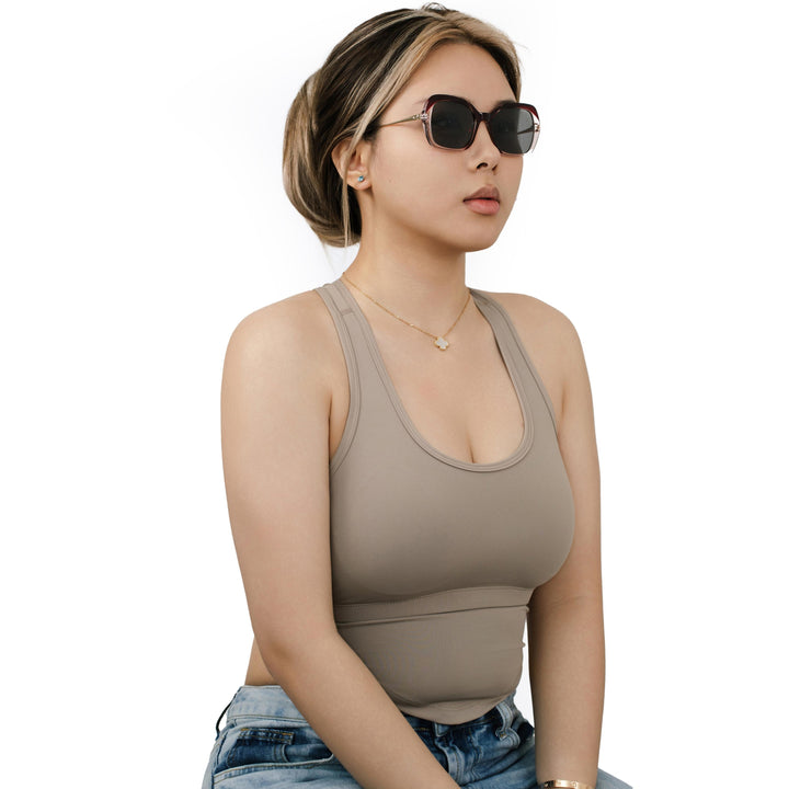VLIZ Vista sunglasses with red translucent square-edge frame and black lenses, featuring softened angles, gradient styling, and engraved logo on temples.